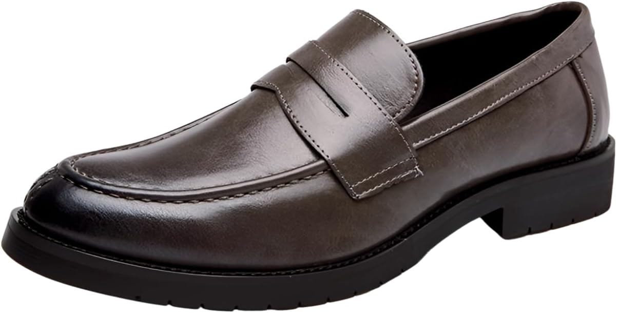 

Мужские лоферы Santimon с мыском-мокасином, комфортные деловые туфли без шнурков, серый