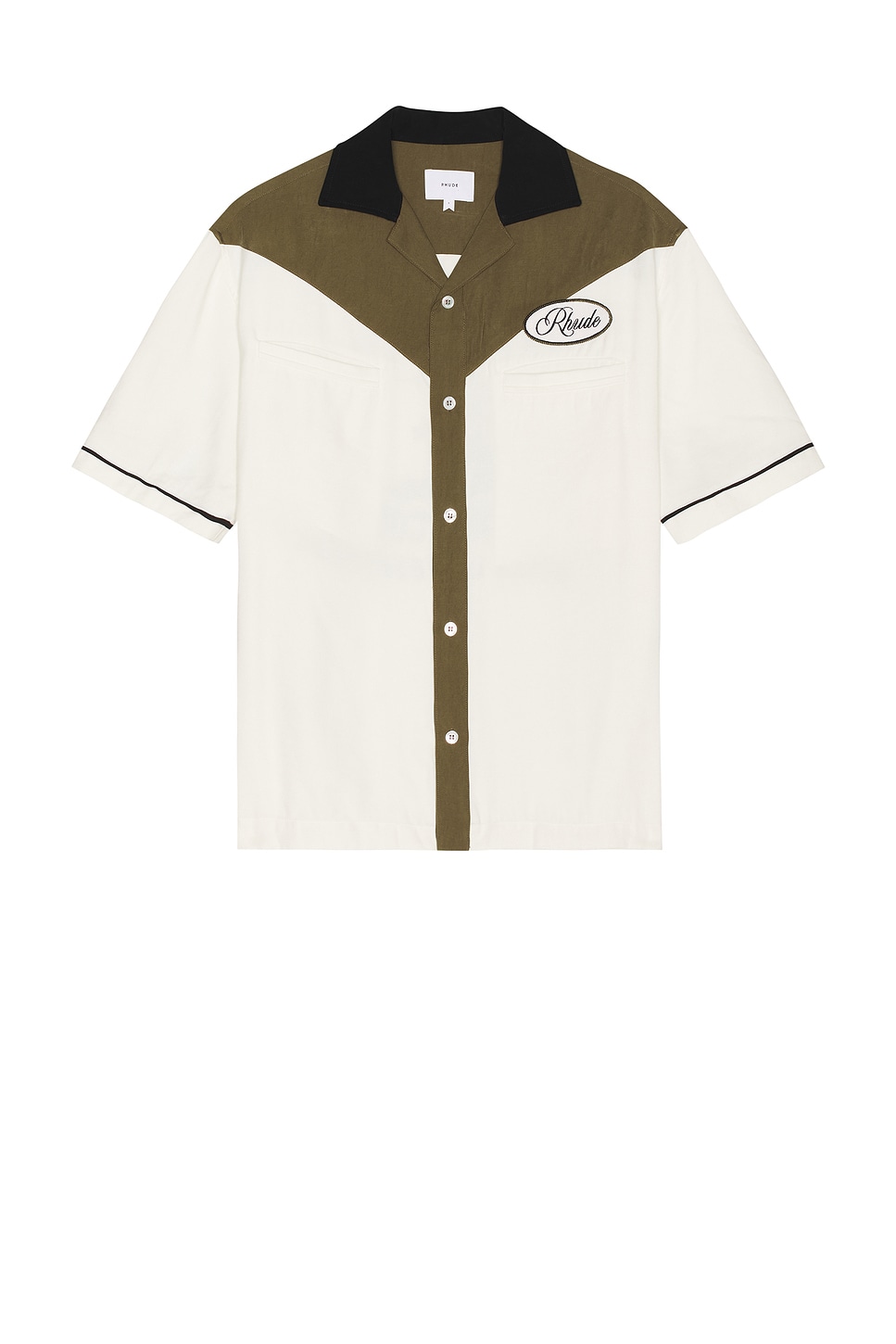 

Рубашка для боулинга Town & Country Rhude, цвет Military Green & Off White