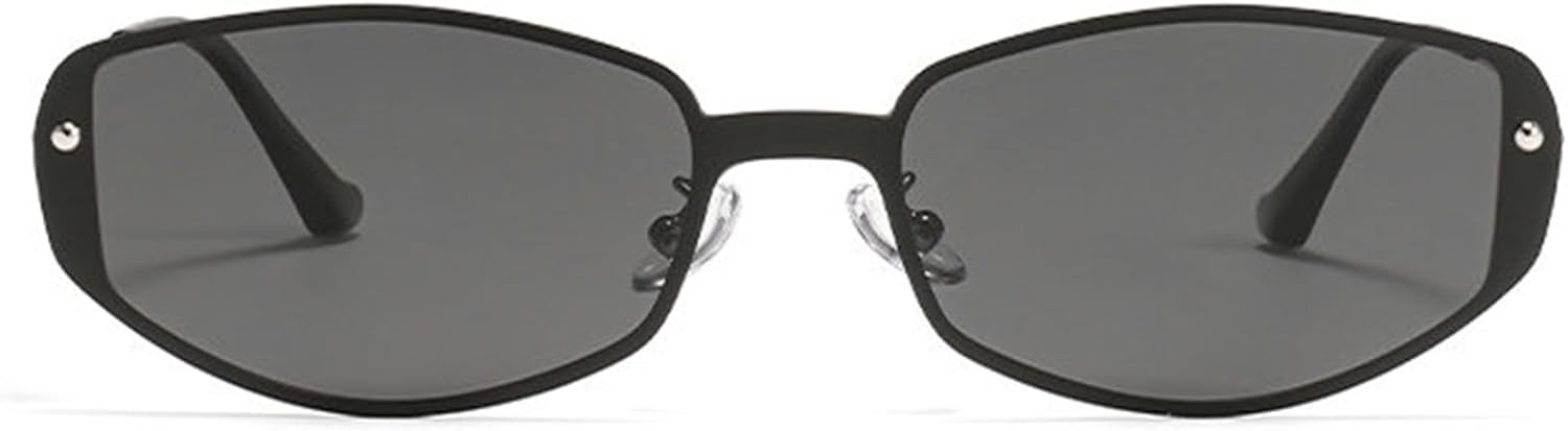 

Солнцезащитные очки Helena Fashion в маленькой оправе, безрамочные, многоугольные, для женщин, роскошный дизайн, овальные, металлические, с защитой от УФ-излучения UV400, C3