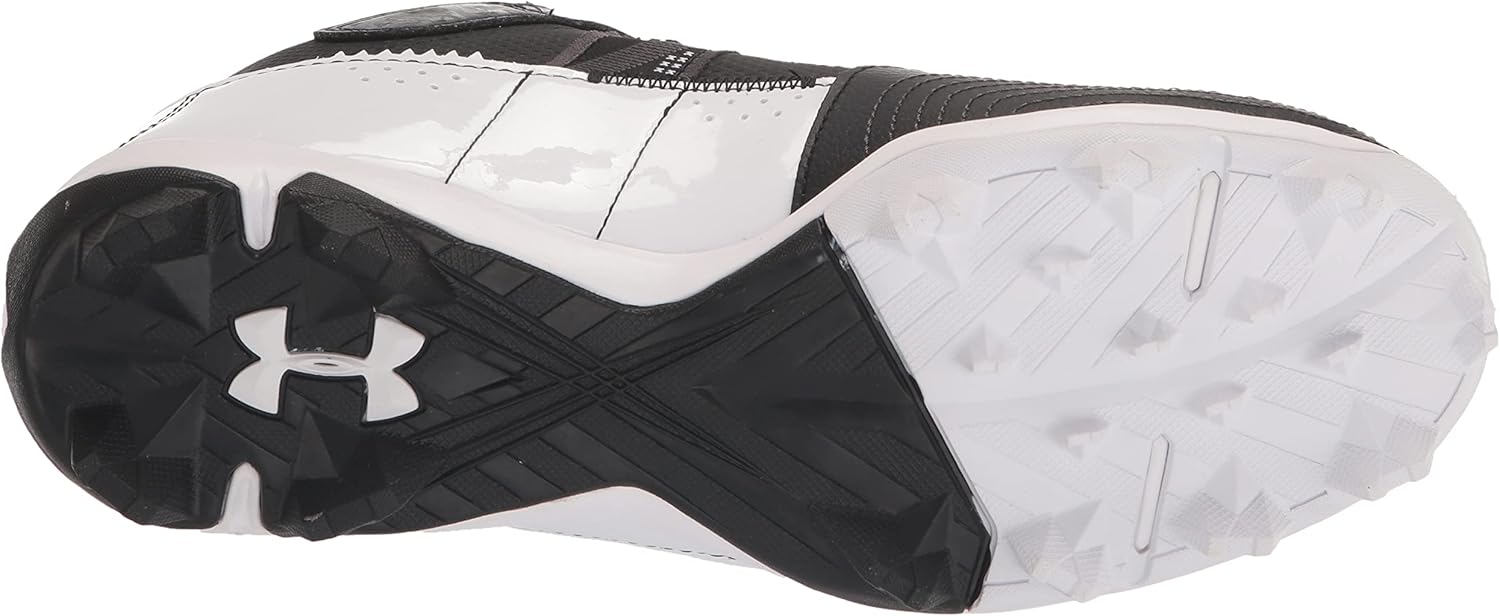 Бейсбольные бутсы Under Armour Men's Harper 7 Mid с резиновой подошвой, черно-белый — фото 4