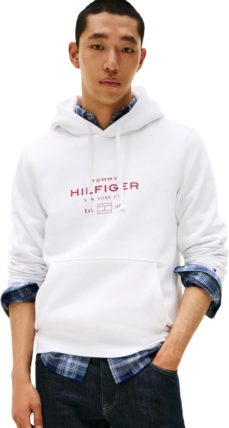 Мужская толстовка Tommy Hilfiger средней плотности с фирменным графическим логотипом