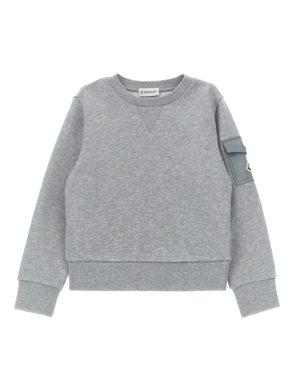 

Толстовка с круглым вырезом и карманом-карго Moncler Enfant, серый