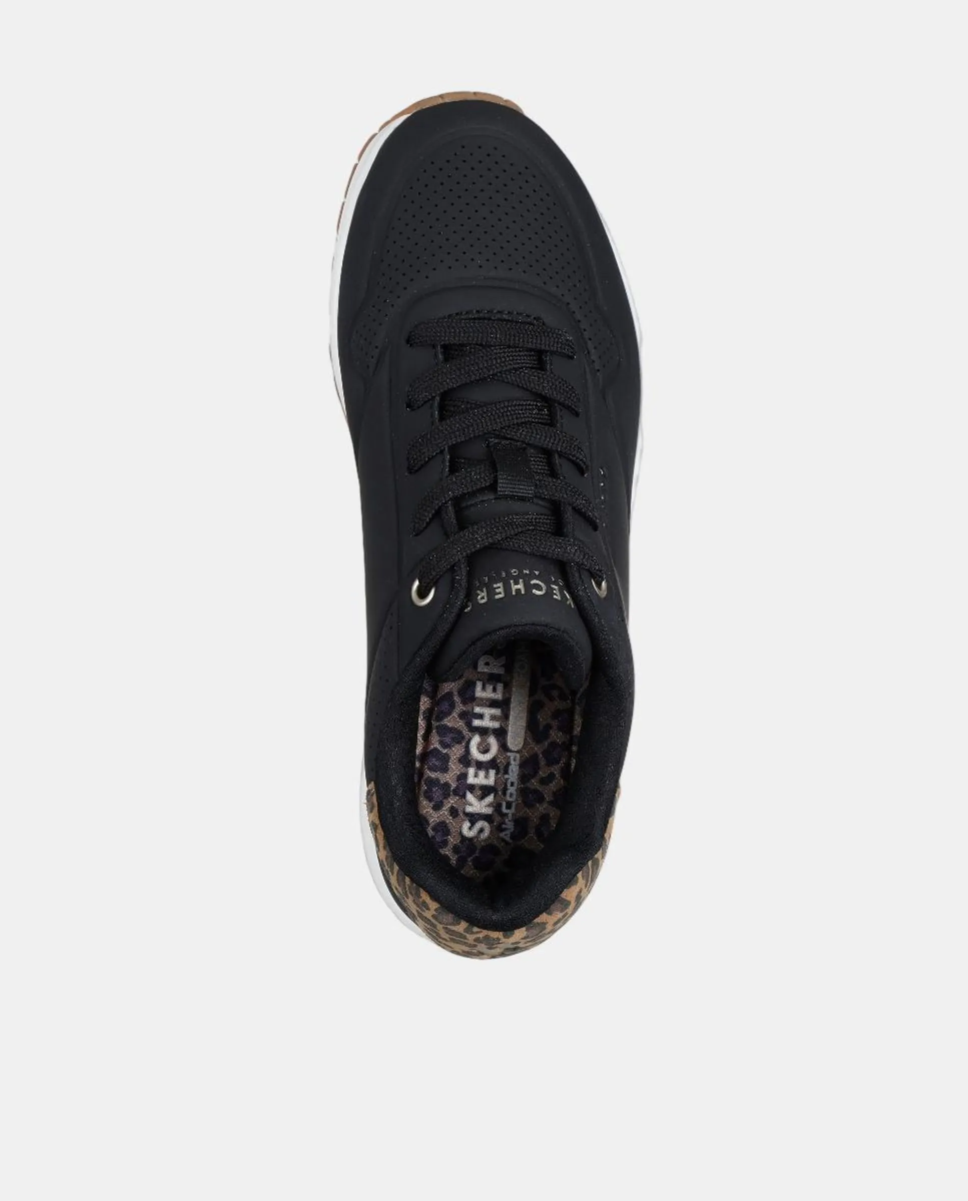 Женские кроссовки из кожи с воздушной камерой Skechers, черный — фото 3