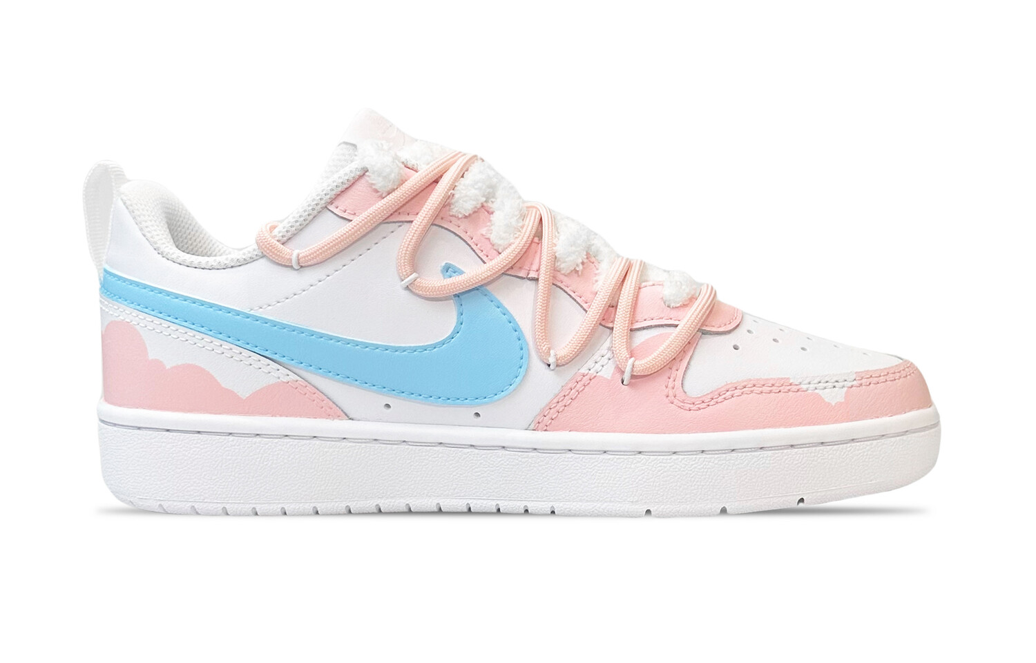 Кроссовки Nike Court Borough Skateboard Shoes Women's Low-Top Blue, розовый — фото 2