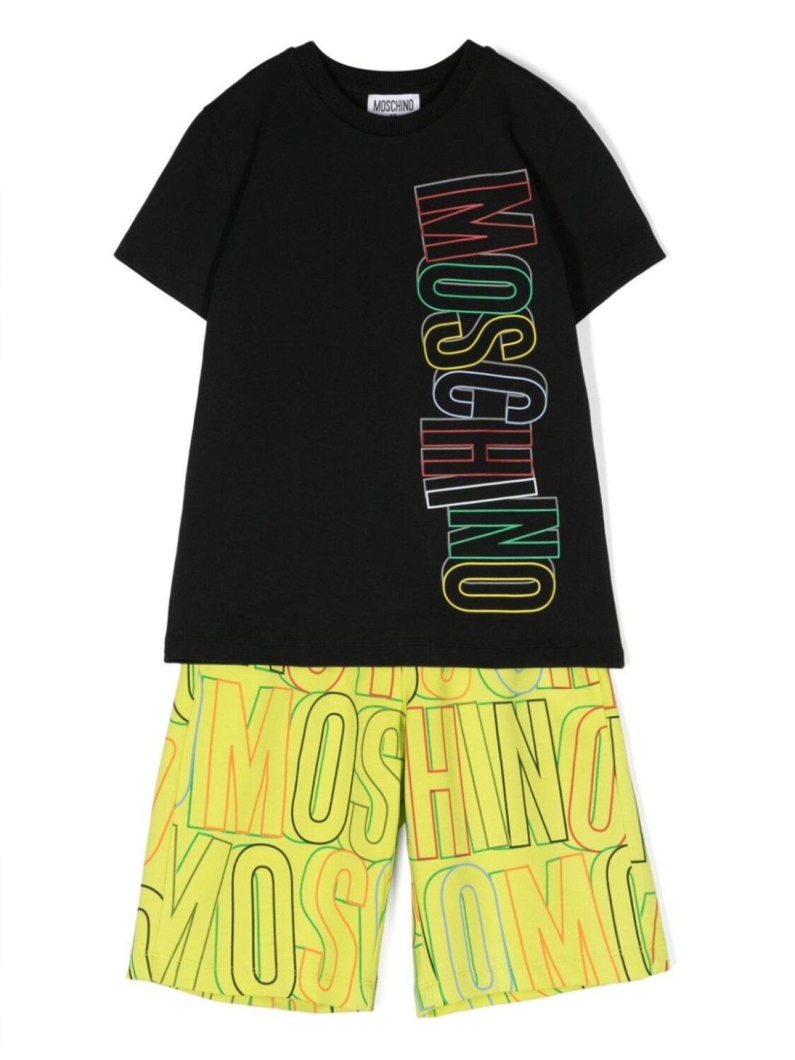 

Moschino Kids комплект из футболки и шортов с логотипом, черный
