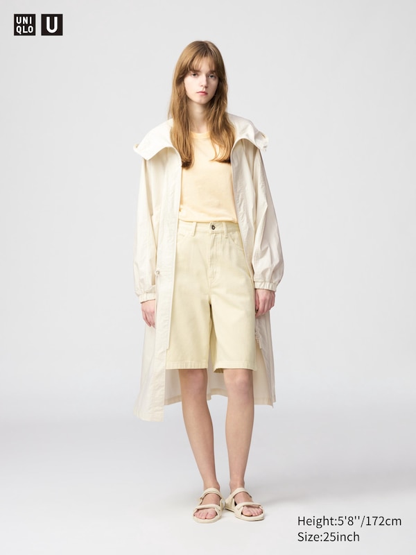 

Джинсовые шорты-бермуды Uniqlo, бежевый