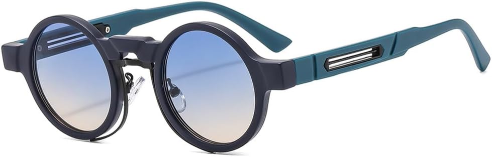 

Ретро круглые солнцезащитные очки для женщин и мужчин в стиле панк, для вождения, белые солнцезащитные очки, яркие винтажные очки с защитой от УФ-излучения UV400 для женщин и мужчин VFDHN, Green Blue Yelliw