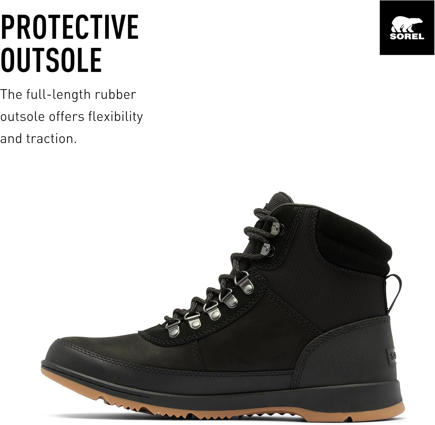 Мужские водонепроницаемые ботинки Sorel Ankeny II Hiker, черный — фото 3