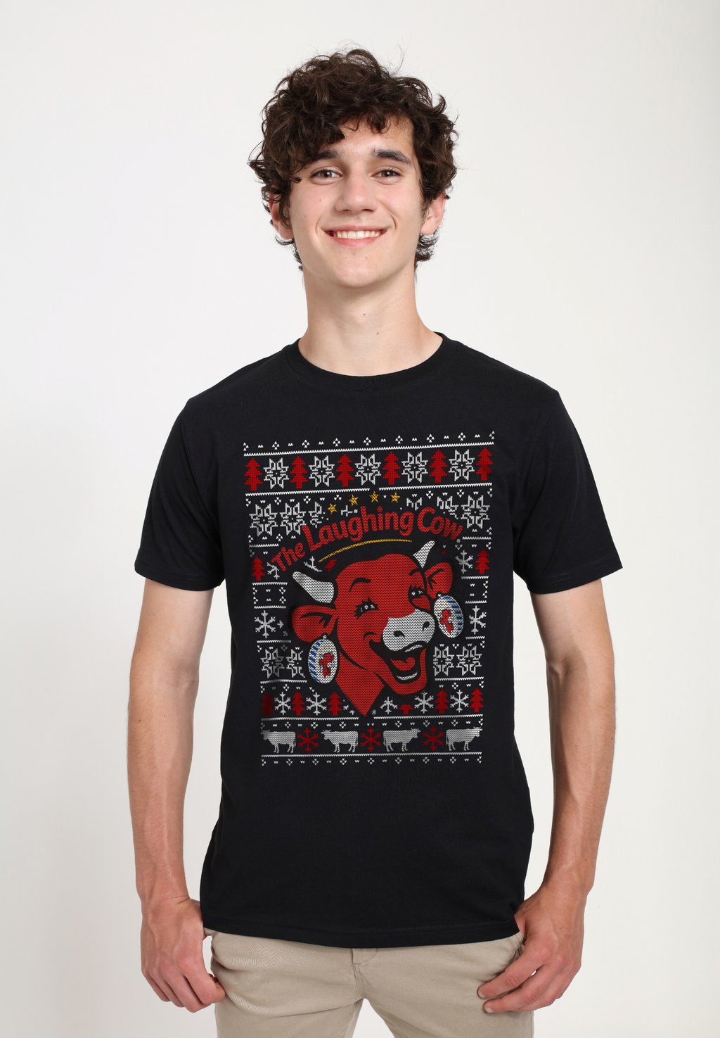 

Футболка с принтом THE LAUGHING COW CHRISTMAS CONTEMPORARY LOGO Henry Tiger, черный
