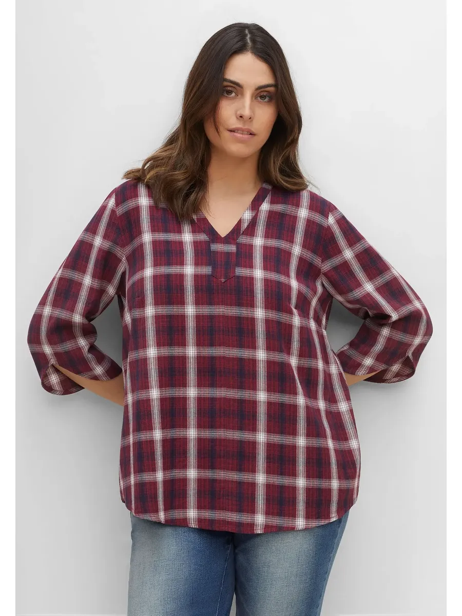 

Туника Шиго "Большие размеры" с рукавами 3/4, из хлопка Sheego, цвет Karo