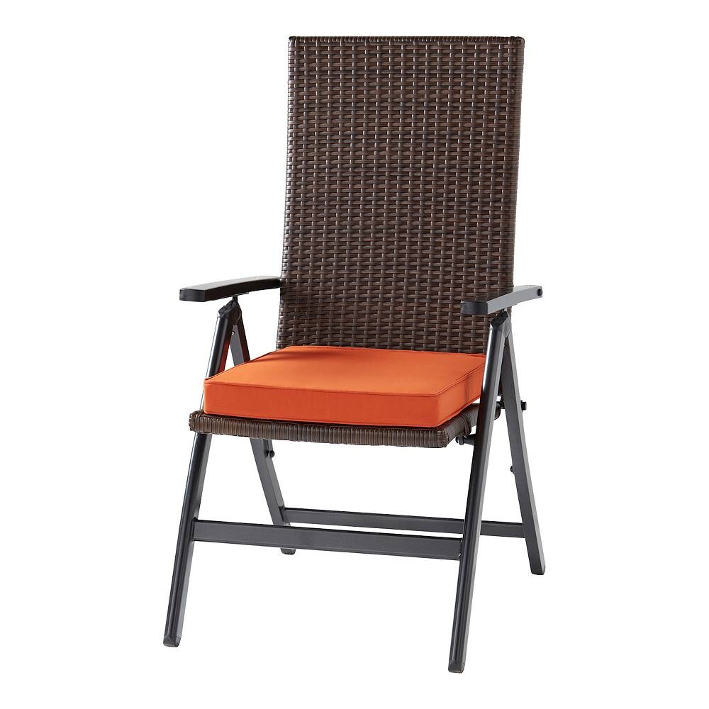 

Greendale Home Fashions PE Плетеное кресло с откидной спинкой и подушкой для улицы, цвет Rust