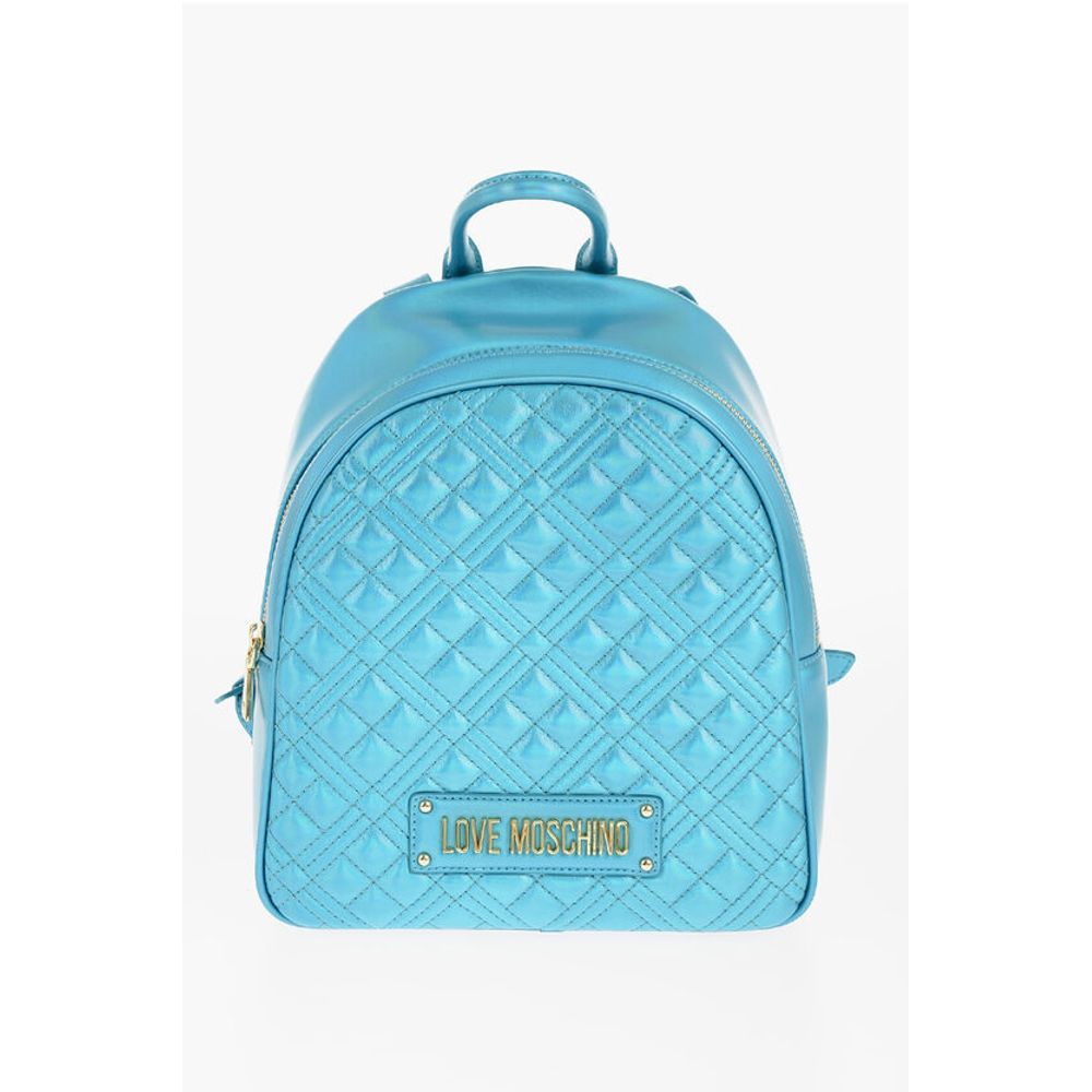 

Стеганый рюкзак LOVE из ламинированной искусственной кожи Moschino, Blue