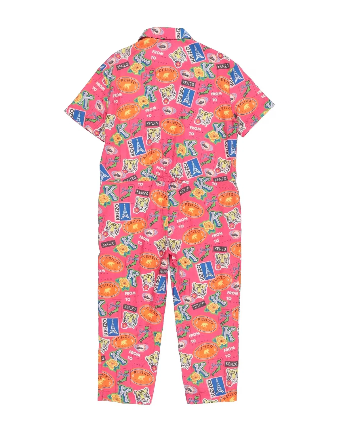 Детский комбинезон для девочек с принтом Kenzo Kids, фуксия — фото 2