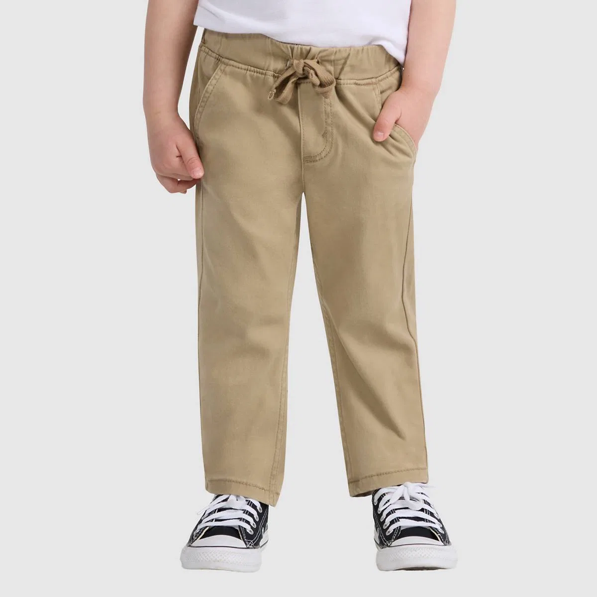 Узкие замшевые брюки на резинке для мальчиков 2-4 лет Levi's, Harvest Gold - Gold — фото 3