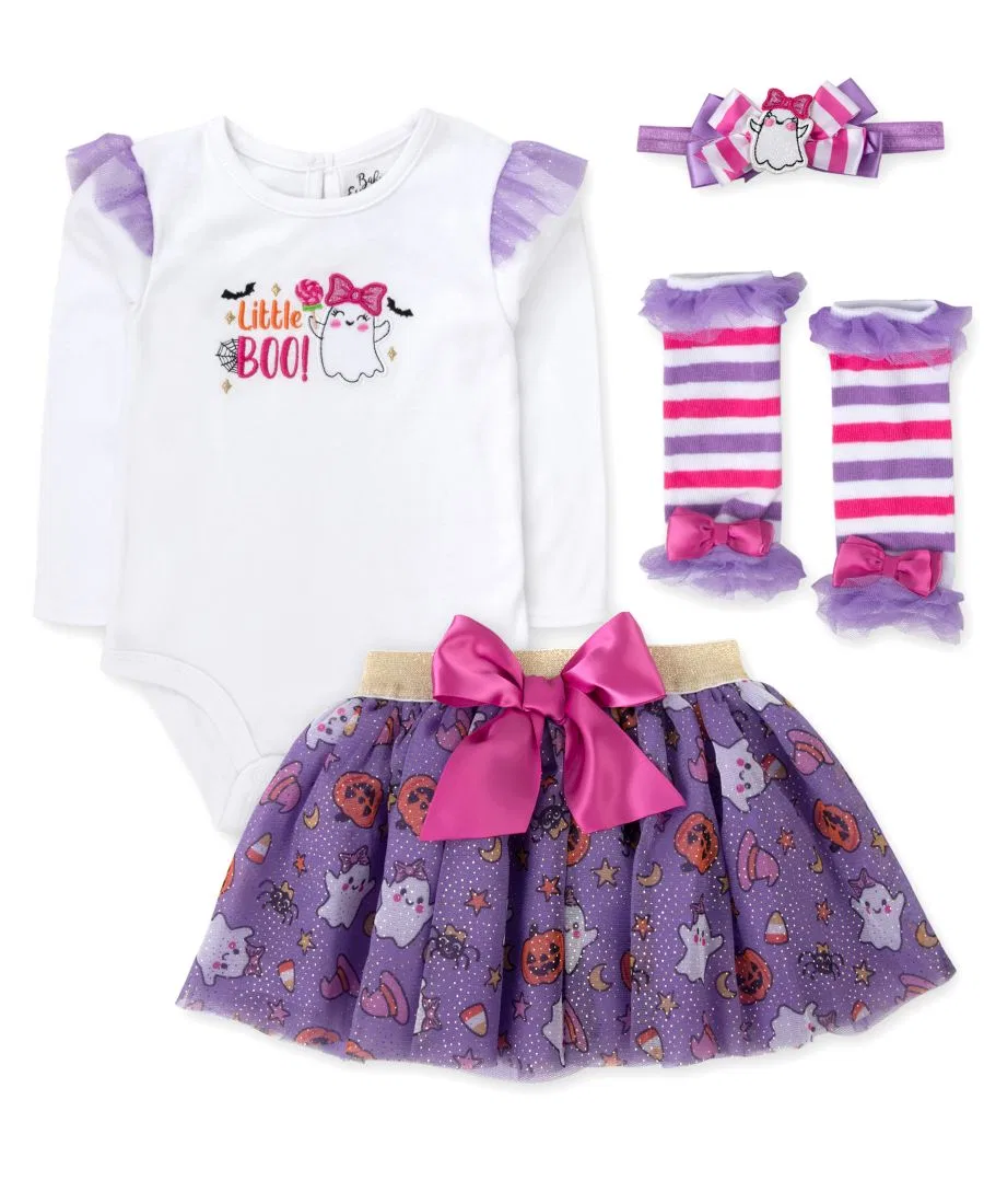 Комплект из 4 предметов Little Boo для девочек Baby Essentials, White