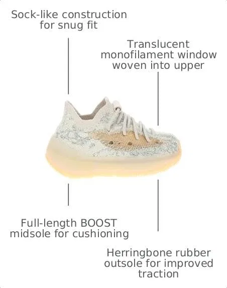 Детские кроссовки для мальчиков Yeezy Boost 380, Beige — фото 3