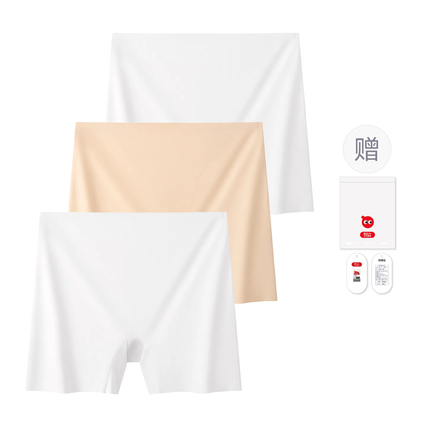 Детские трусы для девочек 100% хлопок 3 шт Red bean, White+White+Flesh