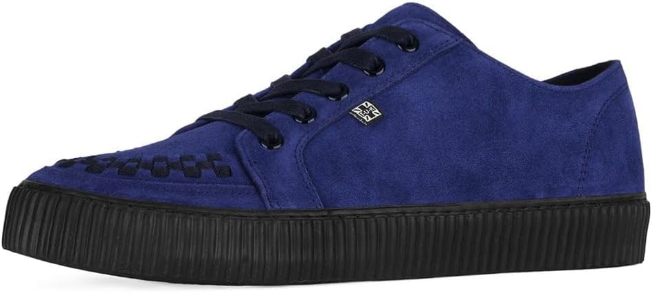 

Кроссовки T.U.K. Suede Creeper для женщин и мужчин, Шнуровка, черная переплетенная текстура и люверсы, Классическая рифленая подошва и сетчатая подкладка, Комфорт с памятью формы для повседневной носки