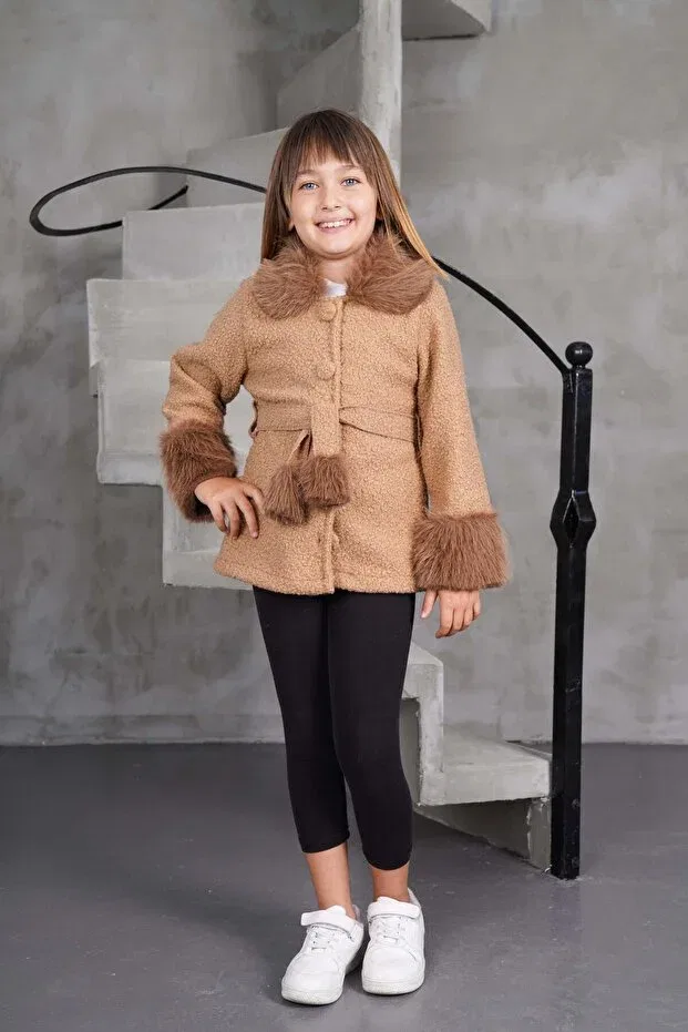 Детское пальто для мальчиков с поясом Best Of Kids, Brown
