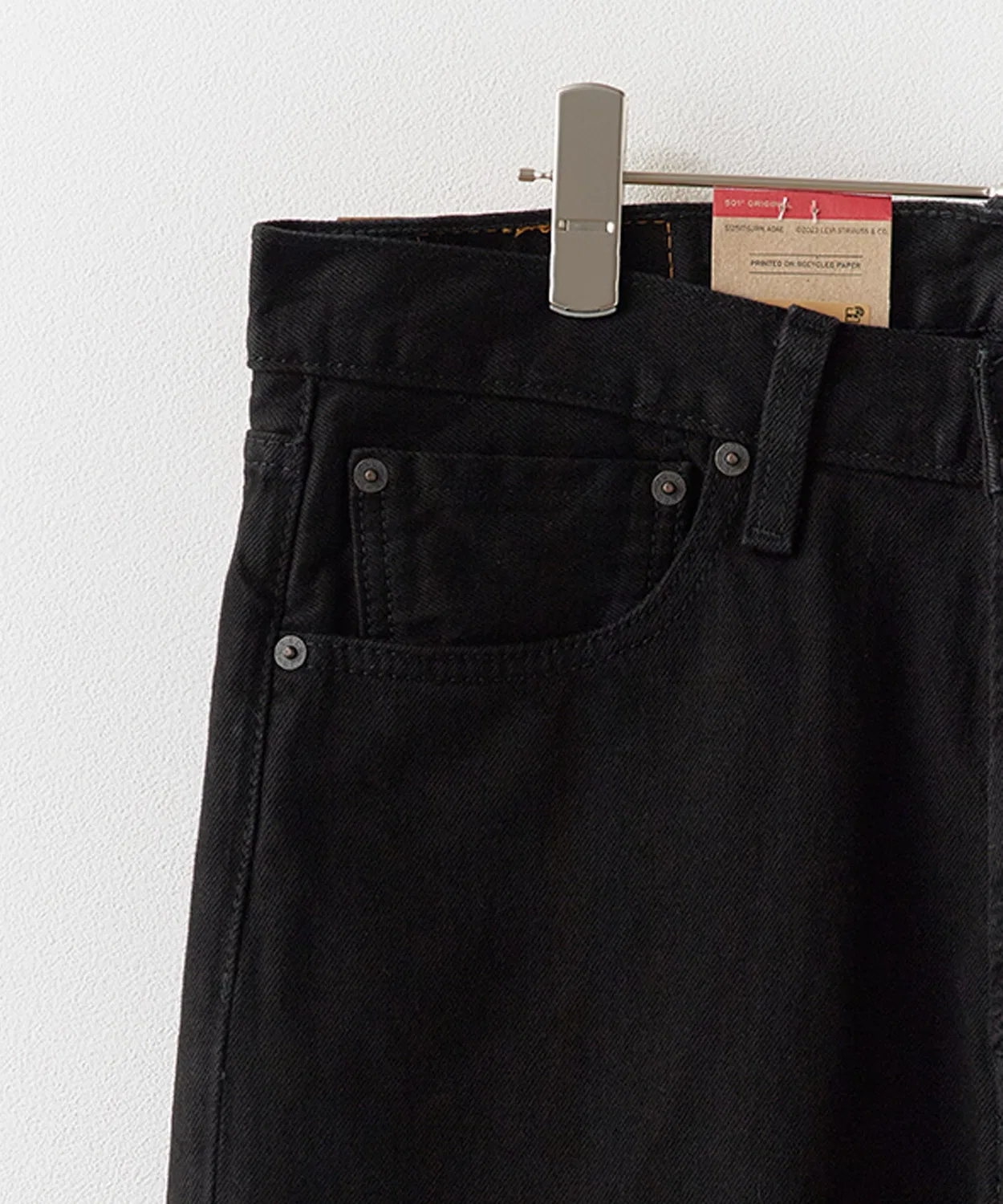 Мужские джинсы прямого кроя с брендовым патчем 501 Original Levi's, Черный — фото 4