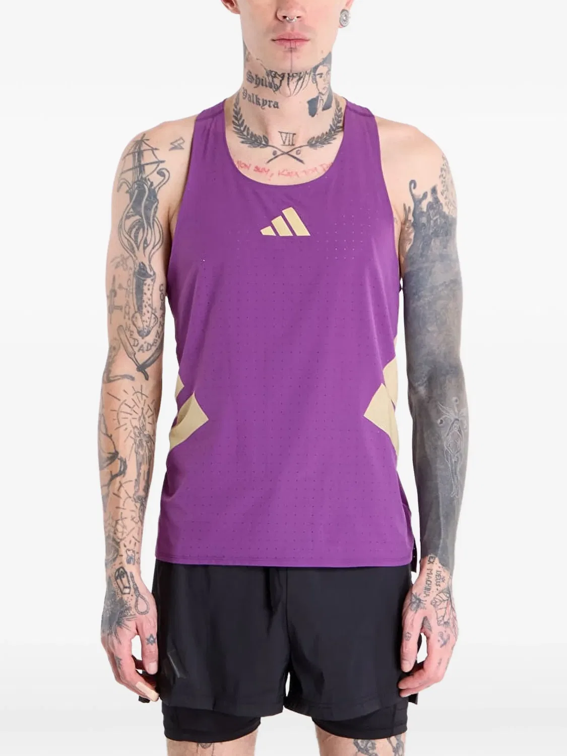 Майка Road To Records фиолетовая Adidas, фиолетовый