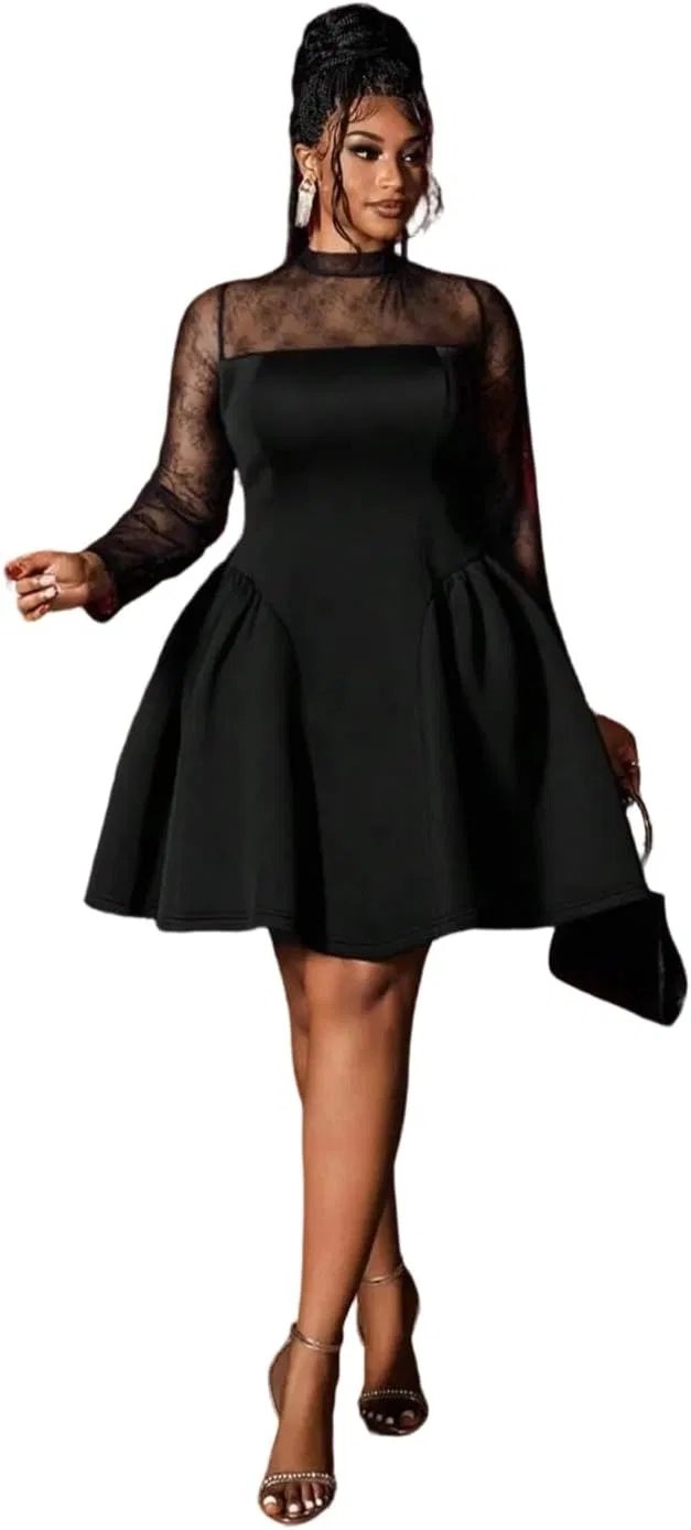 Женское платье с одним плечом силуэт песочные часы, Black — фото 2