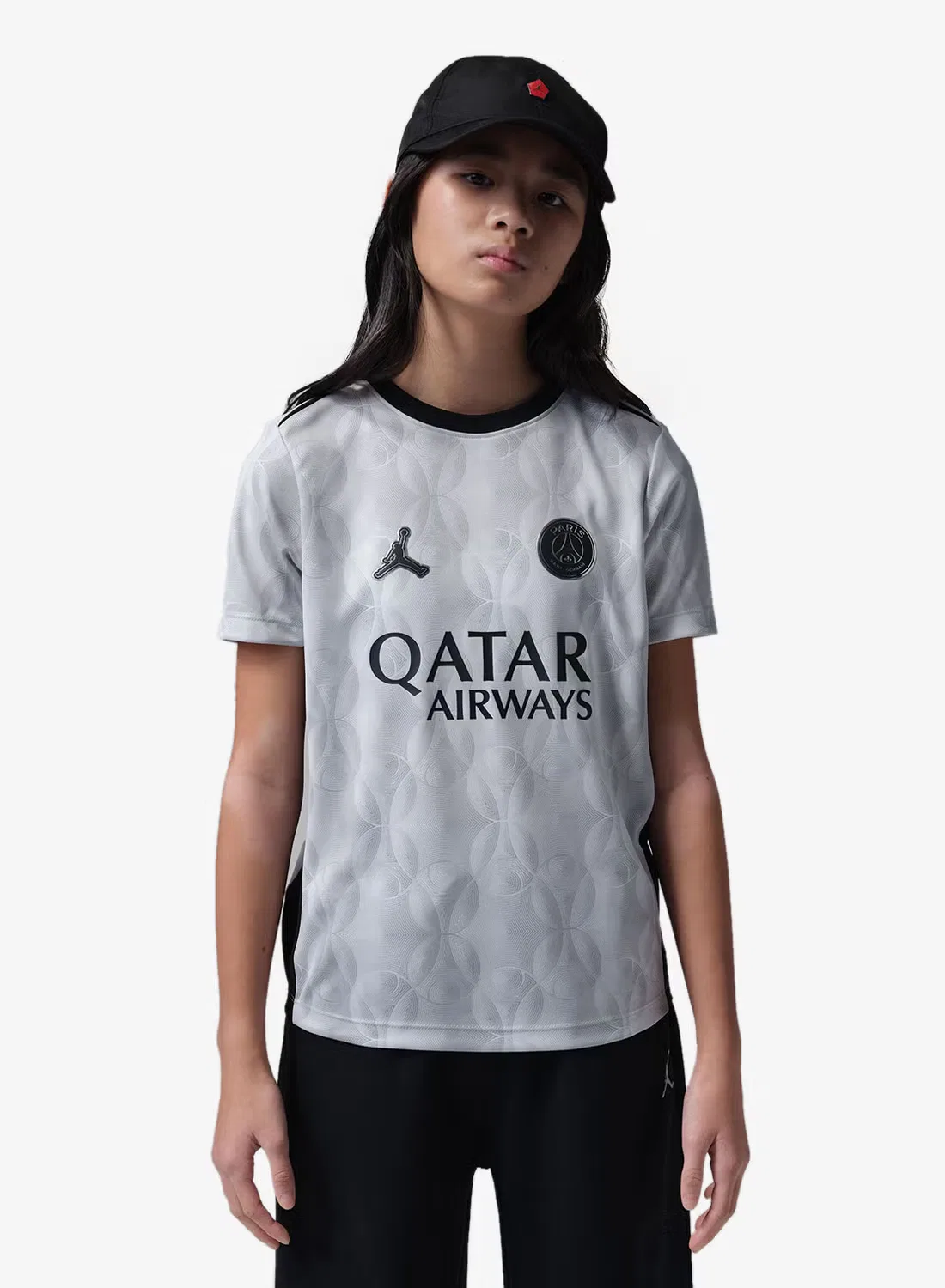 Футболка с коротким рукавом с круглым вырезом Youth PSG Dri-Fit Academy Pro Nike, серая