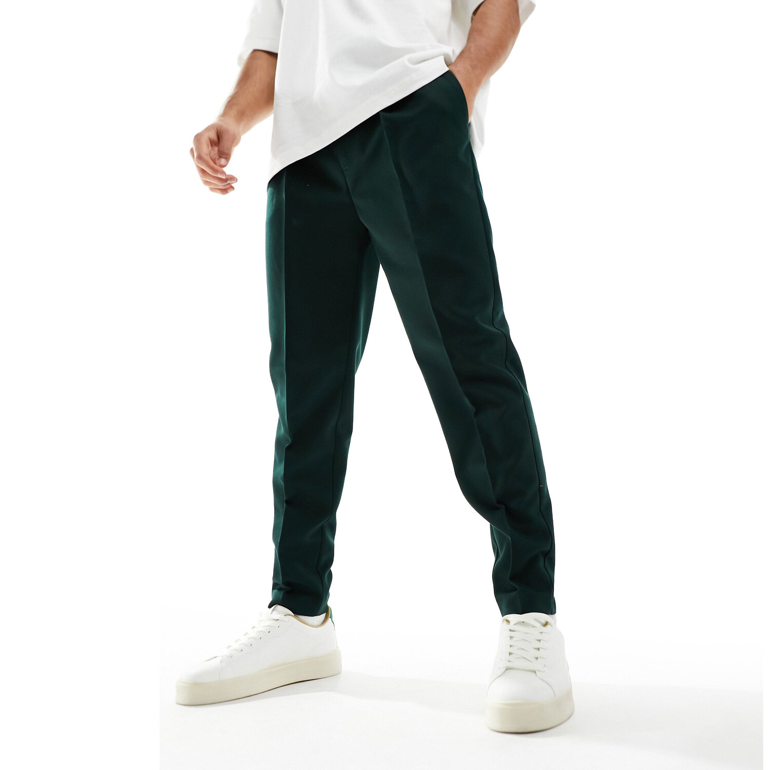

Брюки Asos Design Tapered Smart, зеленый