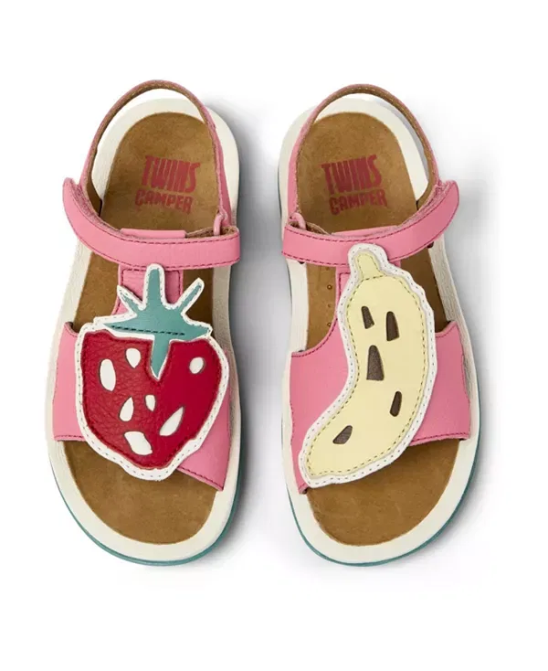 Сандалии детские Camper Bicho Mismatched T-Strap Leather Sandals, кожаные, мультиколор — фото 3