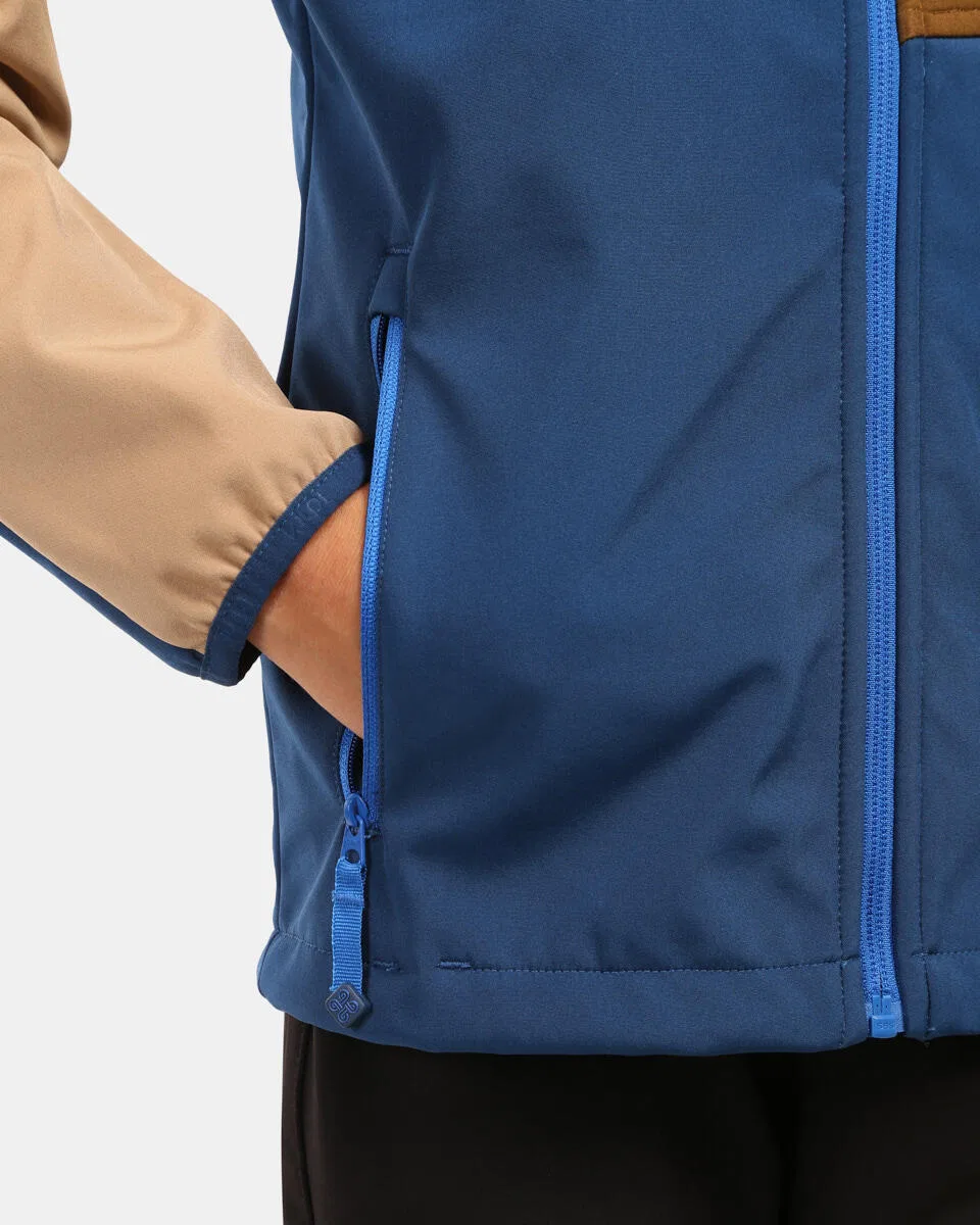 Детская ветрозащитная куртка-софтшелл Ravio-J Kilpi, Dark Blue Grey Black — фото 4