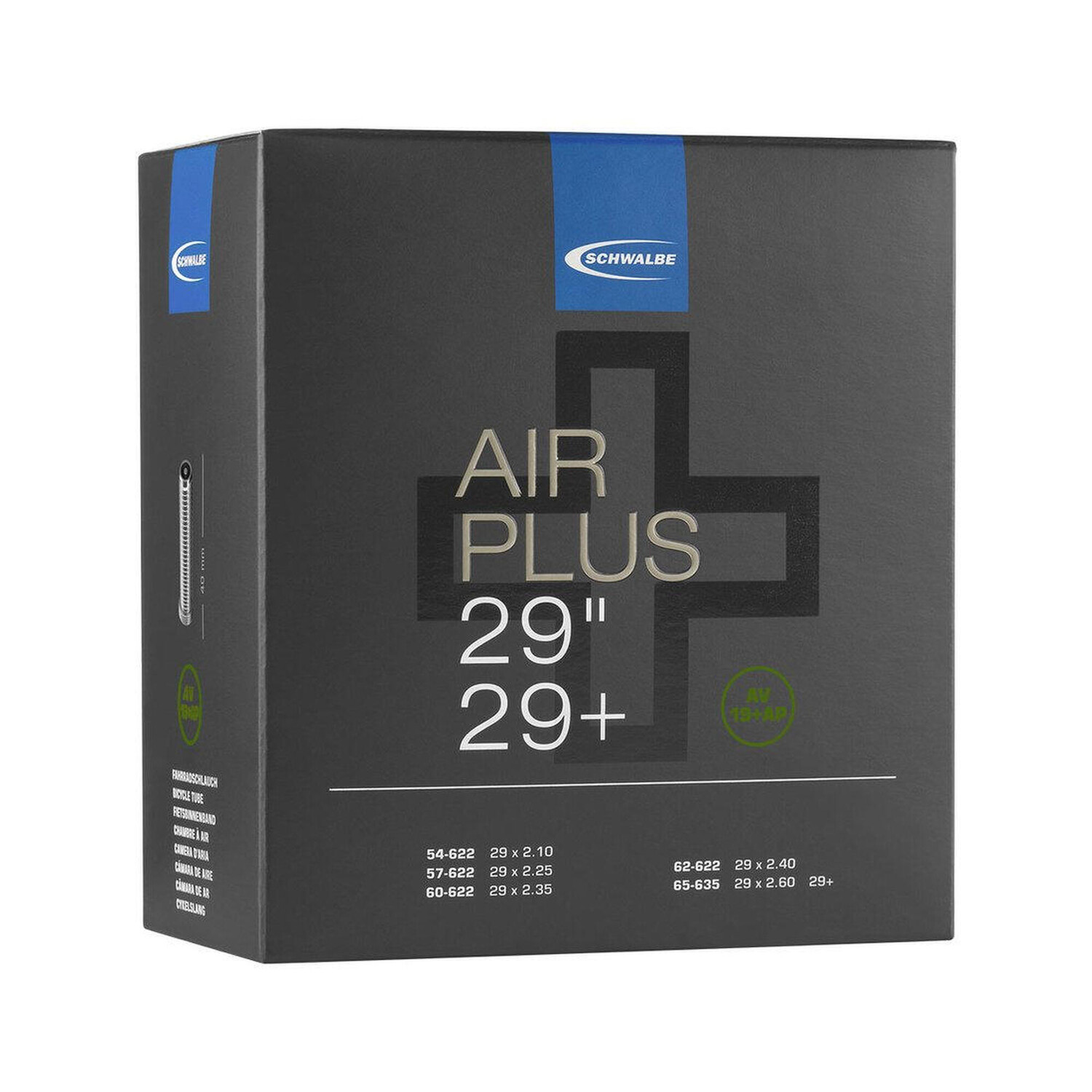 

Шланг AV19 29 дюймов Air Plus SCHWALBE, черный