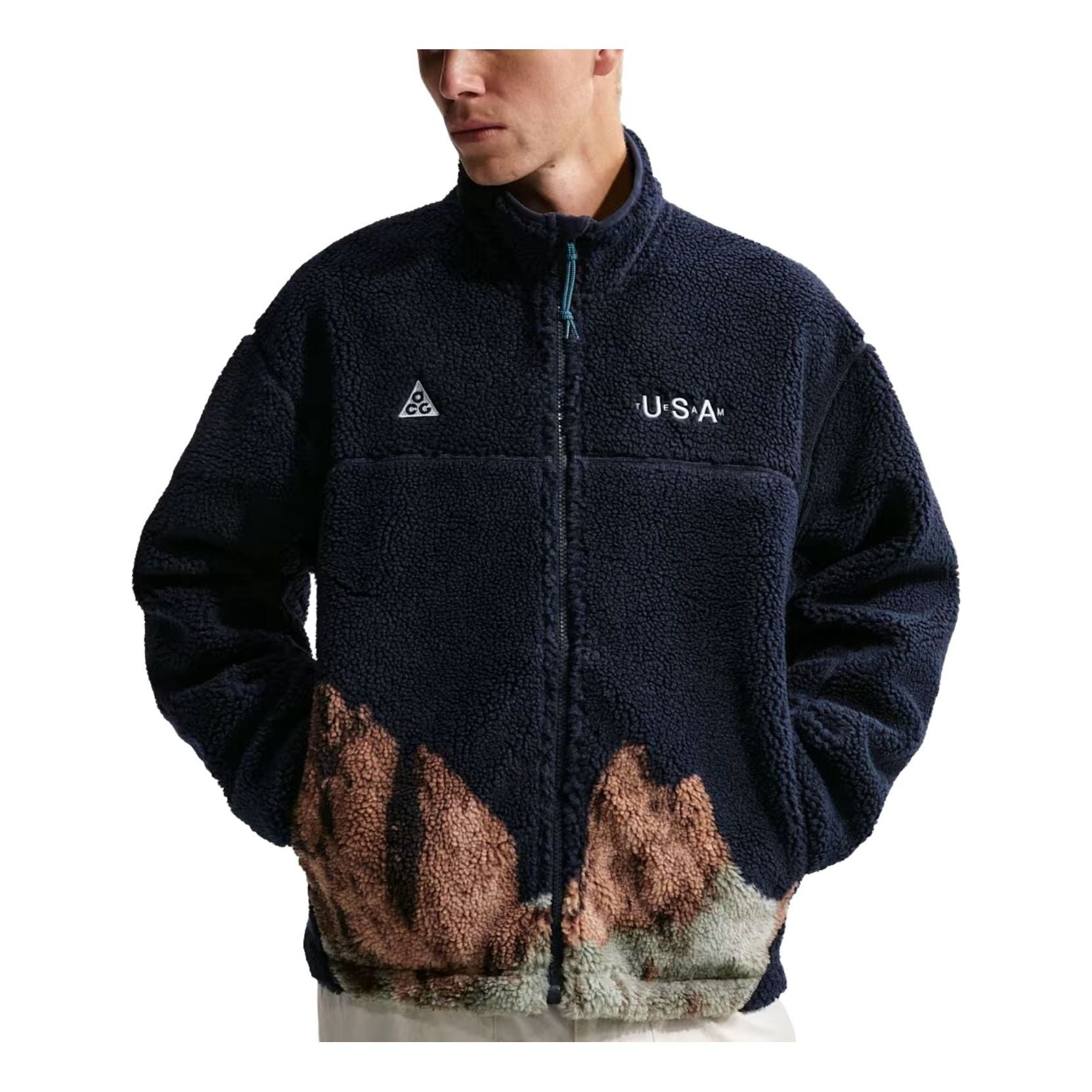 

Ветрозащитная флисовая куртка Nike ACG USA Therma-FIT ADV на молнии, цвет «Обсидиан»