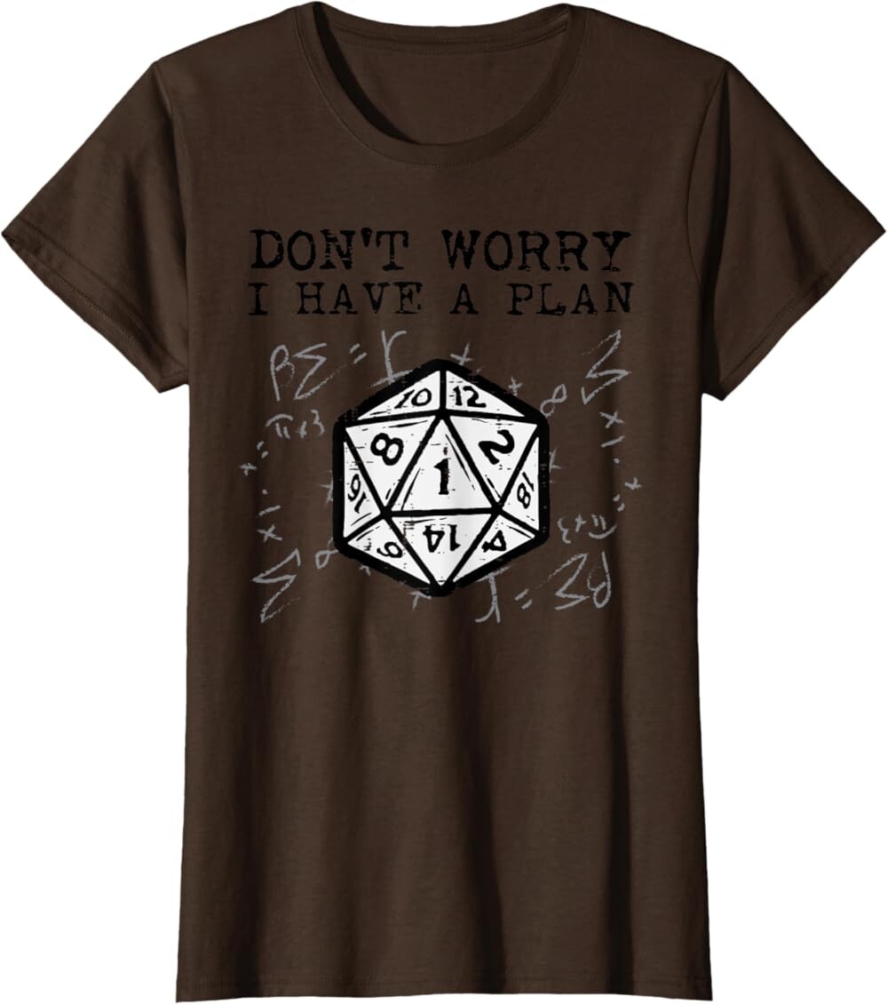 

Женская футболка RPG Gamer Dont Worry I Have Plan, коричневый