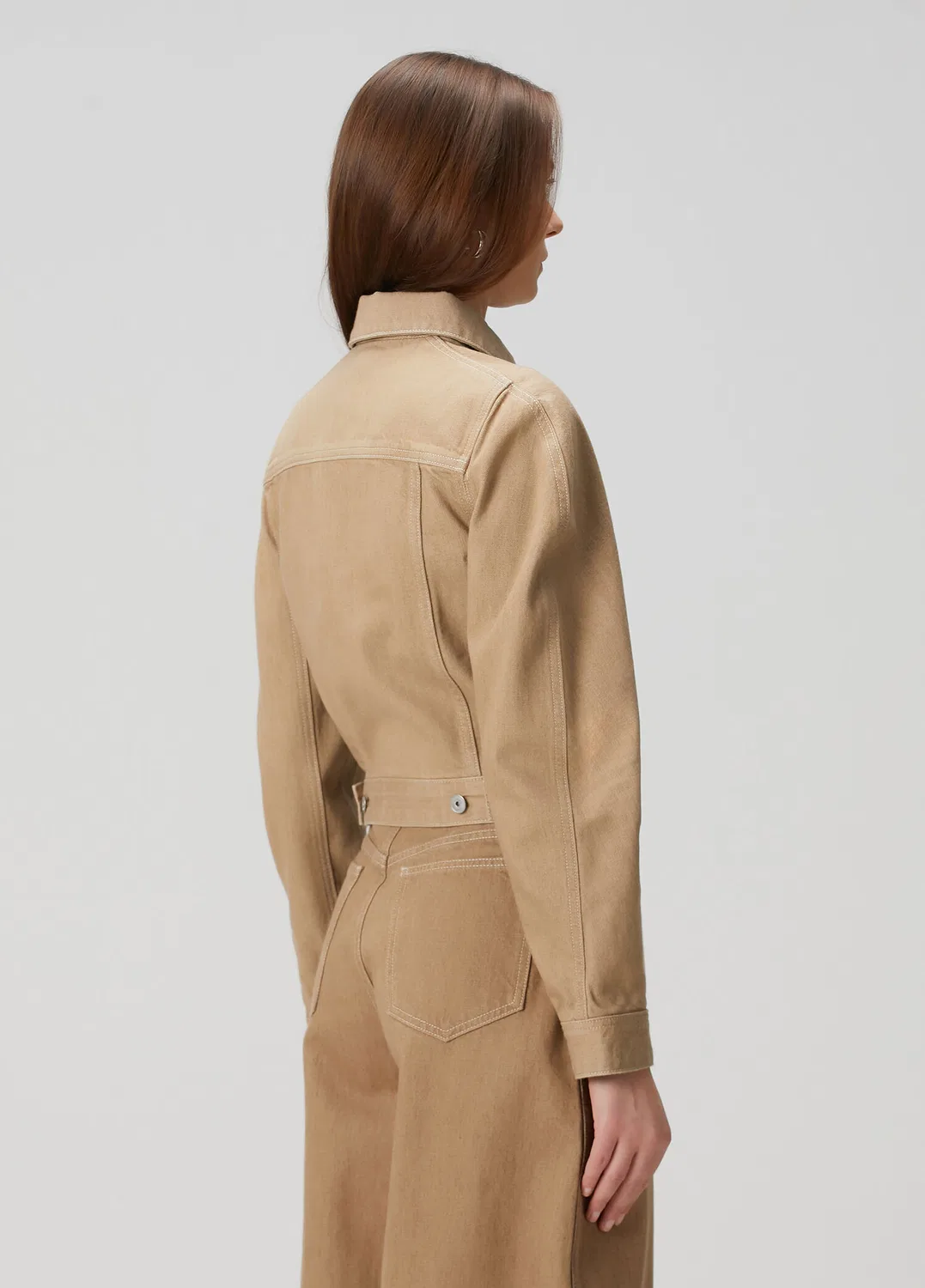 Кроп-джинсовая куртка Jacquemus Ovalo Cargo, bej — фото 4