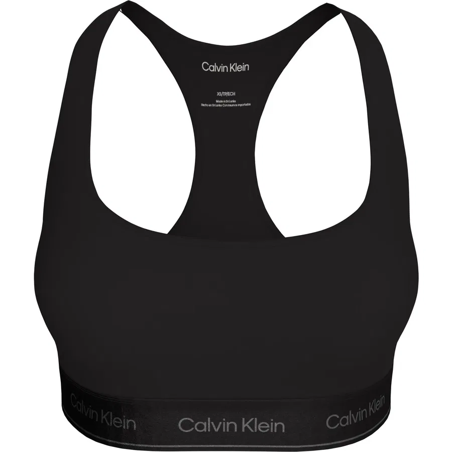 Спортивный бюстгальтер без подкладки Calvin Klein Unlined Bralette, Черный