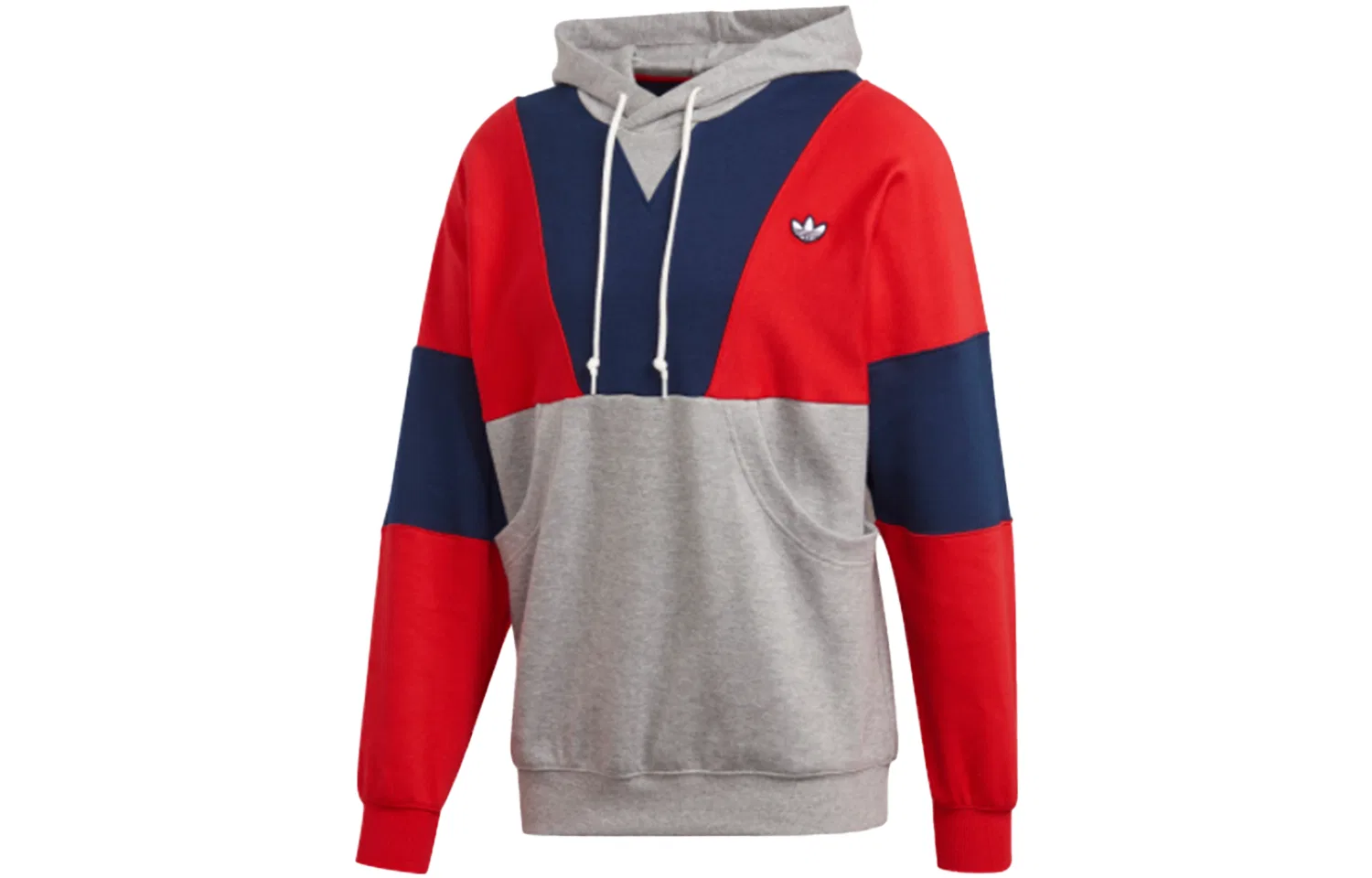 Мужская толстовка с капюшоном и цветовыми блоками Adidas Originals, Gray Red Blue