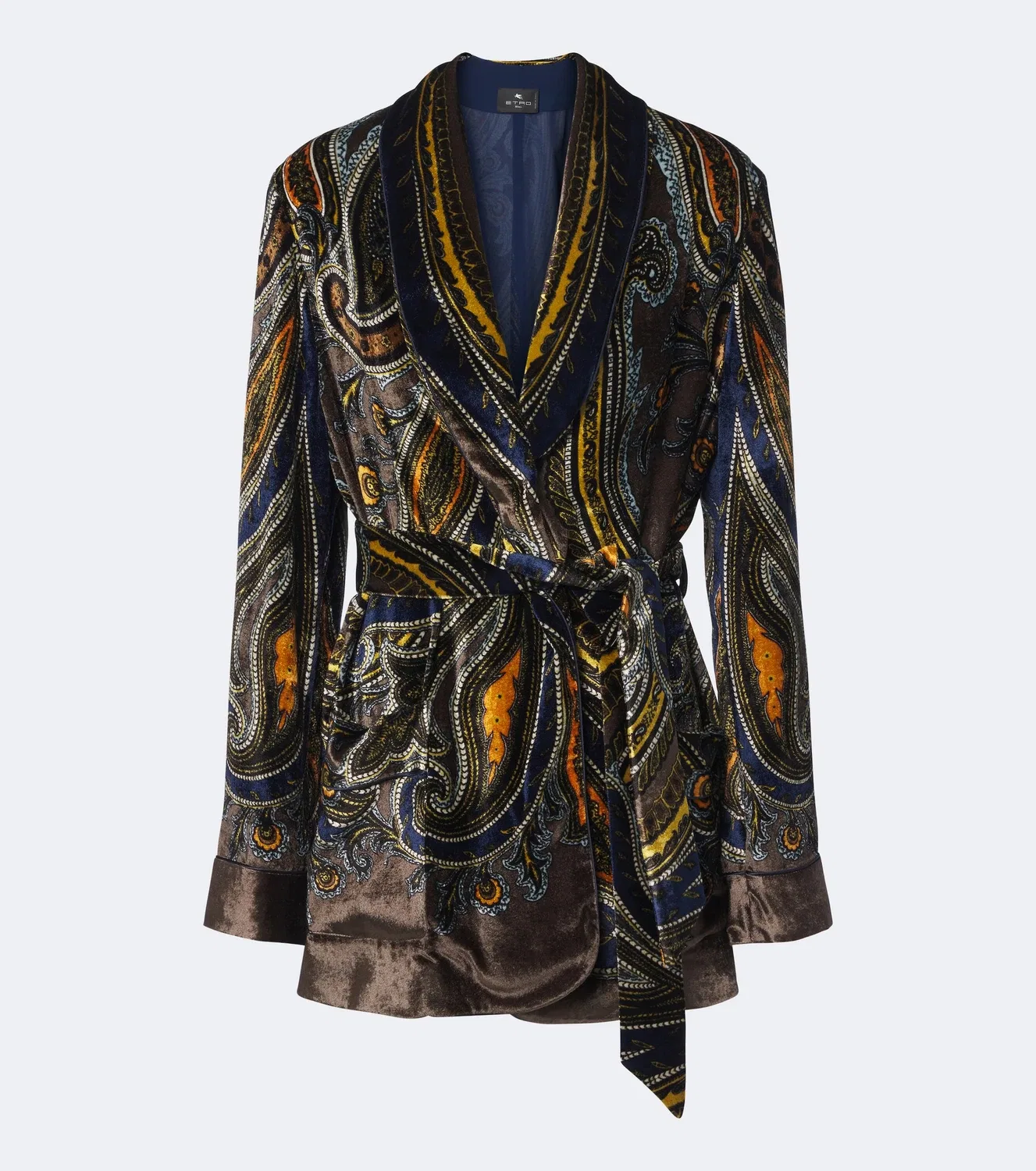 Жакет из бархата с узором пейсли Etro, мультиколор