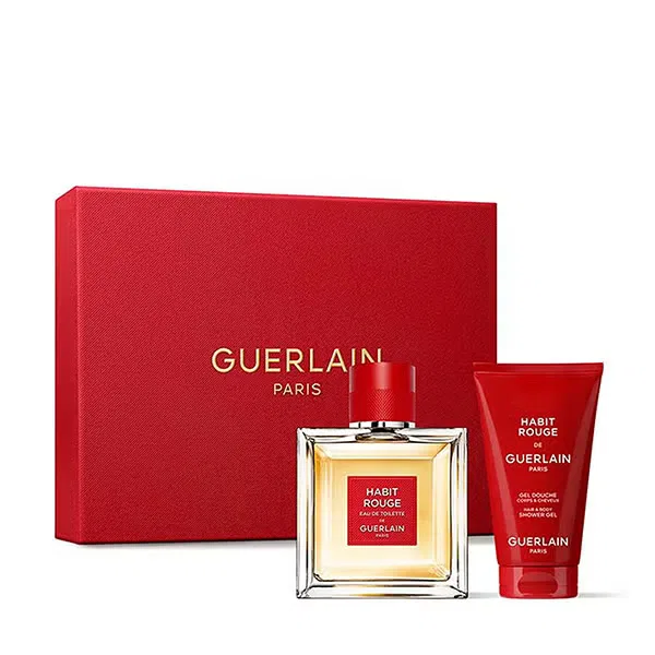 Набор для мужчин GUERLAIN Habit Rouge туалетная вода 100 мл и гель для душа 75 мл Cofre Habit Rouge
