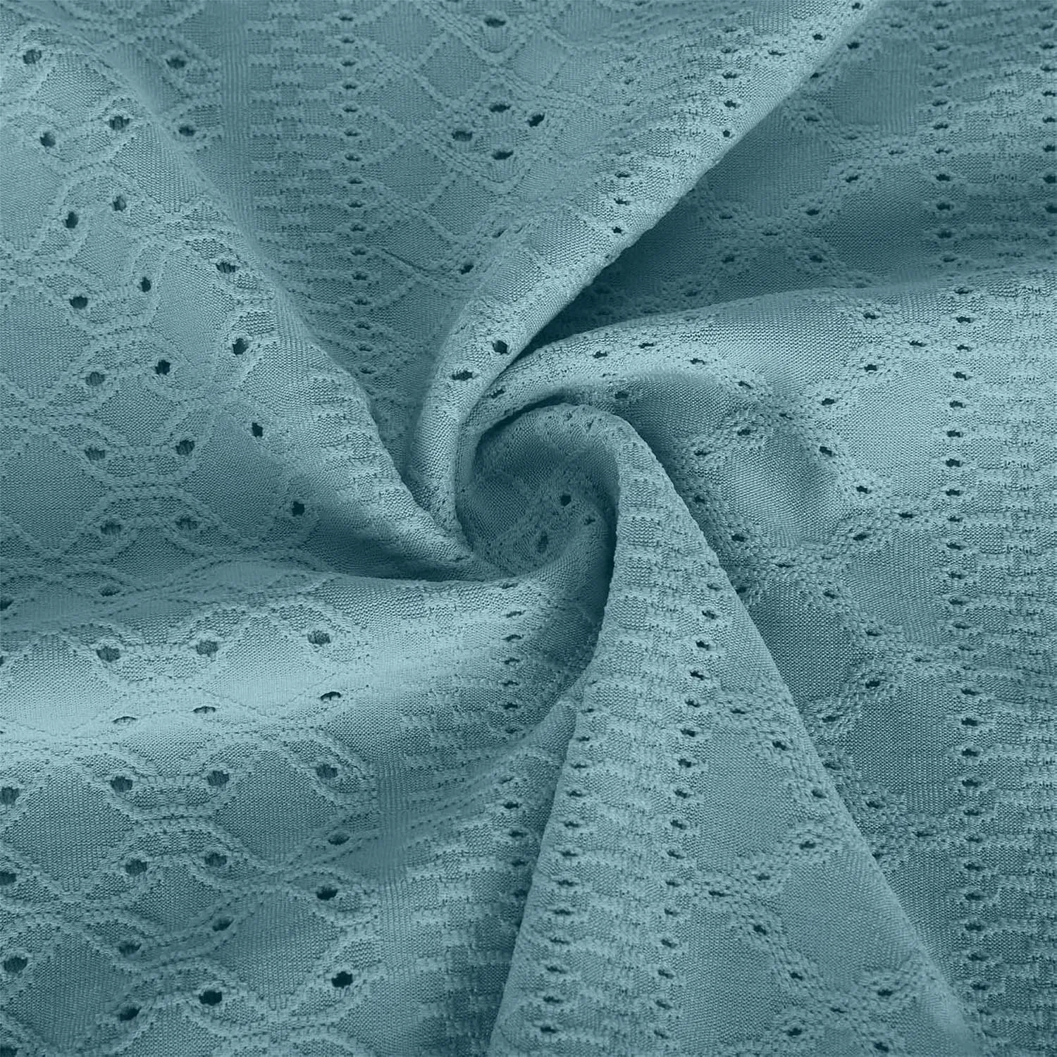 Женское макси-платье с открытыми плечами и кружевным вырезом Generic, Light Blue — фото 4
