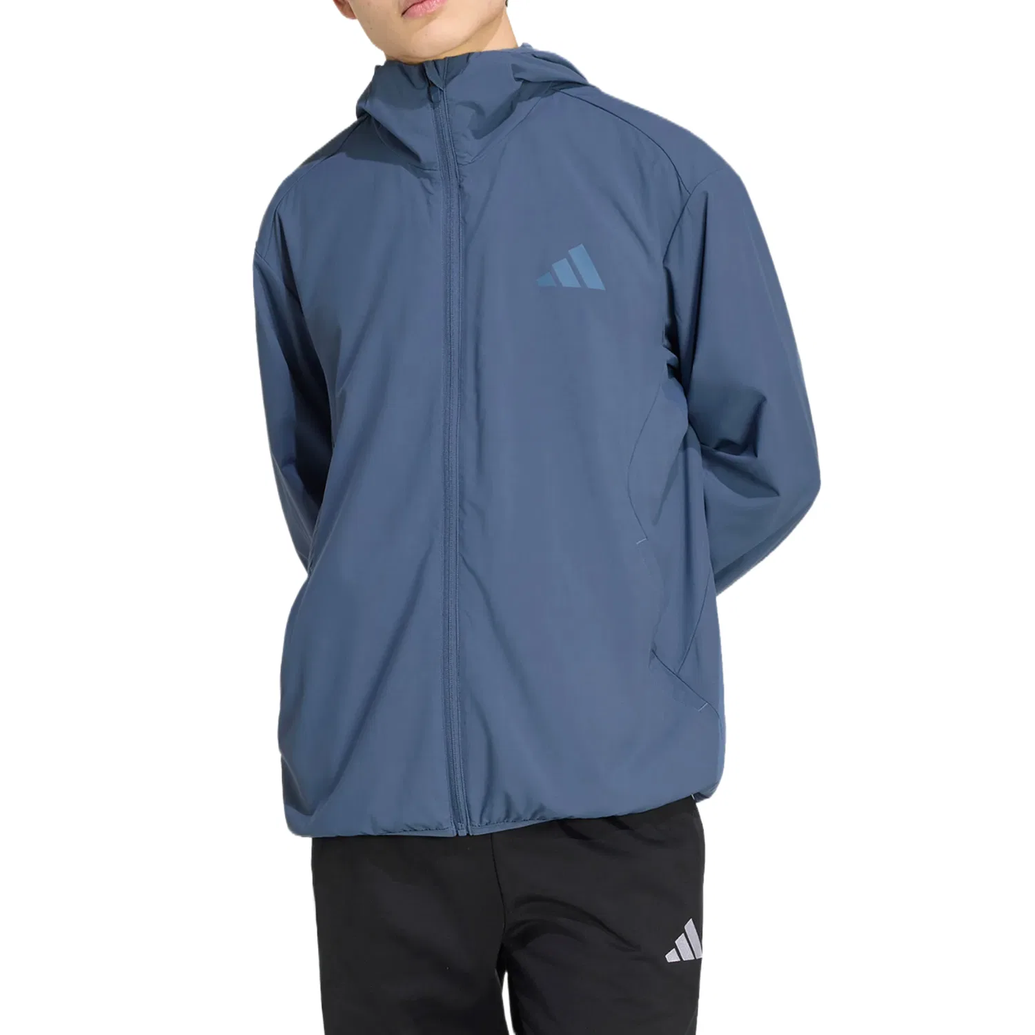Куртка с капюшоном, мягкая чернильно-синяя, Adidas — фото 3