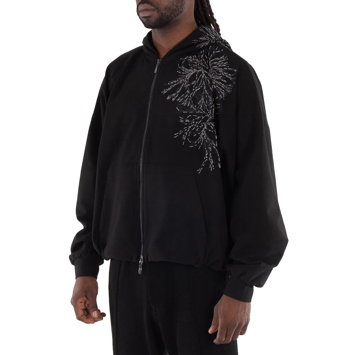 Куртка Embellished Zip-Up Jacket Emporio Armani, Black — фото 2
