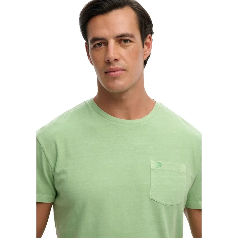 Футболка с коротким рукавом Cotton Classic Linen Pocket Superdry, зеленый — фото 2