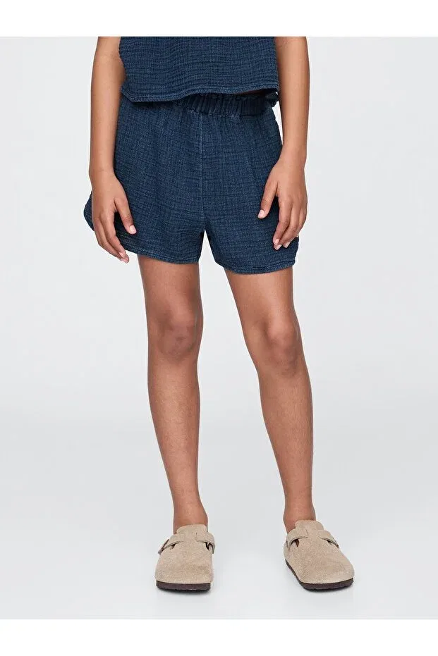 Детские шорты для девочек джинсовые Gap, Navy Blue-000 — фото 4