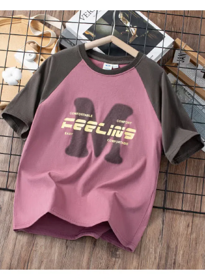 Футболка с коротким рукавом с цветоблочным принтом Jeanswest, красный
