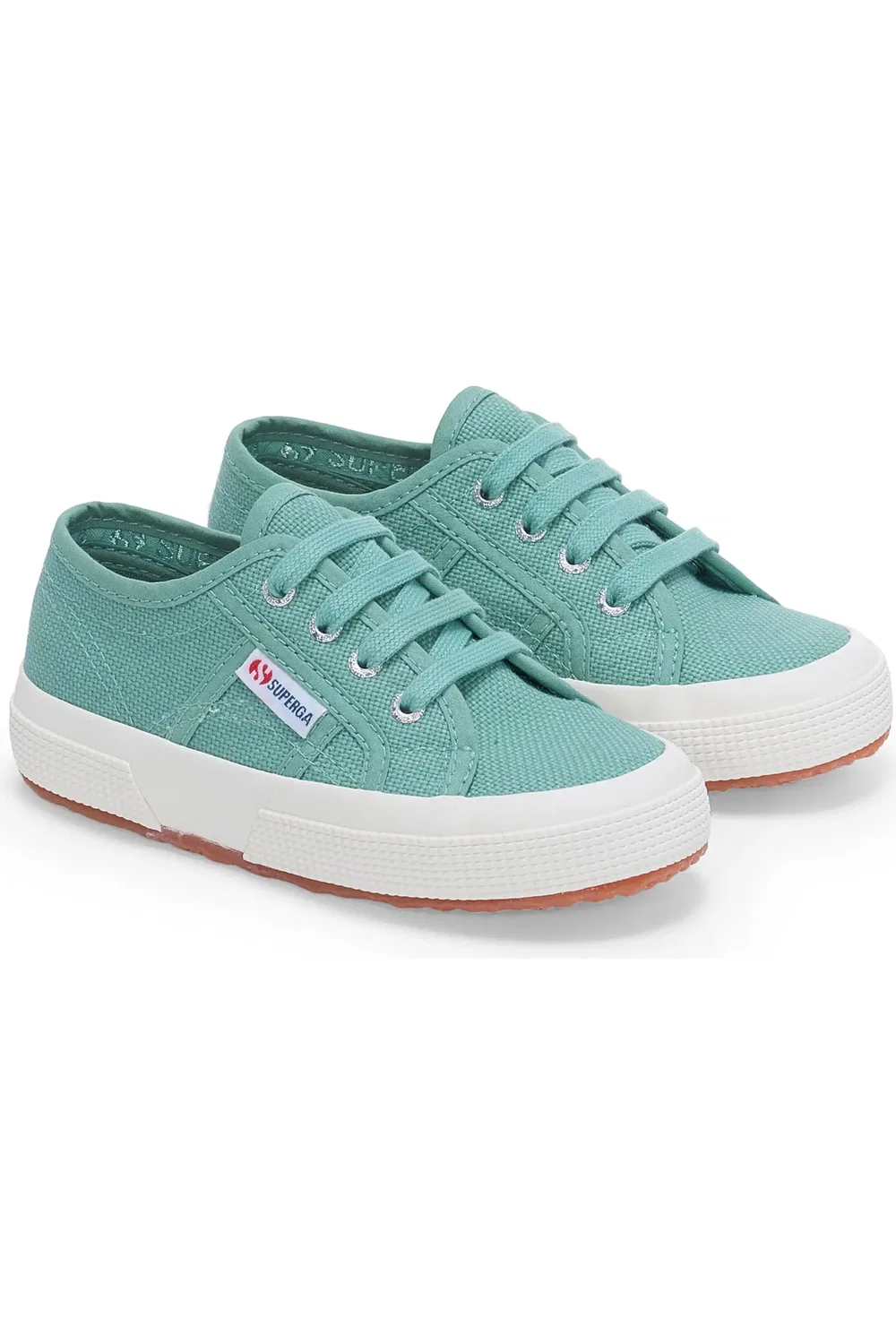 Кеды детские на шнуровке 2750 Superga, Green Feldspar Avorio — фото 2