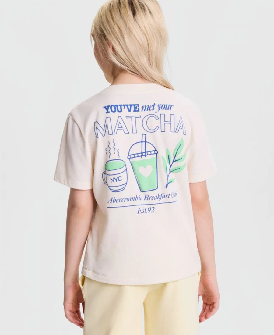 Футболка с коротким рукавом Matcha abercrombie kids, Off White — фото 4
