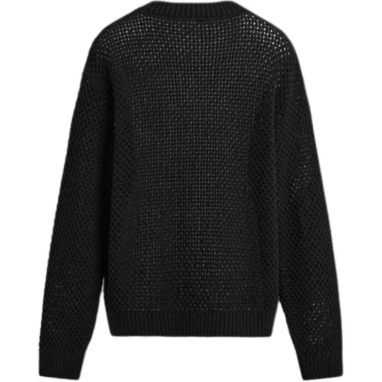 Мужской трикотажный свитер с круглым вырезом Moderate, ZARA, Black — фото 3