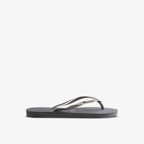 Тонкие шлепанцы из металлической резины Havaianas, серый