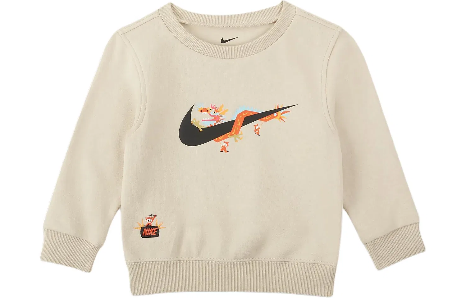 Детское худи Nike Dragon Soaring New Year Collection Sportswear Club Fleece Logo Label, Dune White