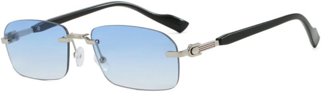 

Винтажные солнцезащитные очки без оправы для женщин и мужчин, роскошные, в стиле панк, с металлическими заклепками и текстурированными дужками, защита от УФ-излучения UV400 TVTBBVV, 20277-c11